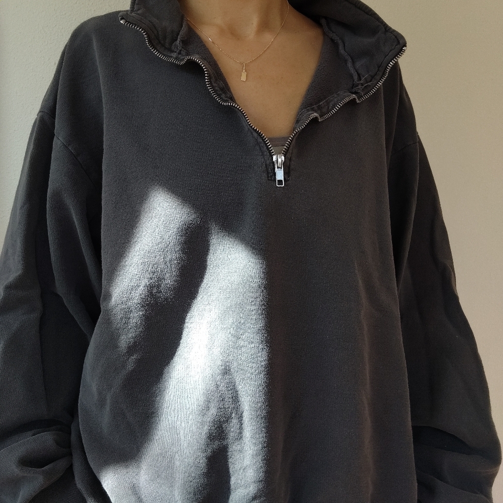 ** ON HOLD** Los Angeles Apparel Half Zip Pullover Sweatshirt/ Size Large - Picture 2 of 14